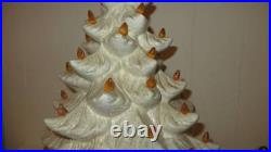 Vintage Lighted Ceramic Christmas Tree White Gold Musical 17 Vintage Lighted Ceramic Christmas Tree White Gold Musical 17