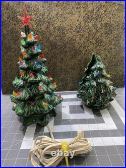 Vintage Mold Ceramic Lighted Green Christmas Tree 15 Light Up & Napkin holder Vintage Mold Ceramic Lighted Green Christmas Tree 15 Light Up & Napkin holder