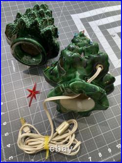 Vintage Mold Ceramic Lighted Green Christmas Tree 15 Light Up & Napkin holder Vintage Mold Ceramic Lighted Green Christmas Tree 15 Light Up & Napkin holder