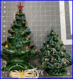 Vintage Mold Ceramic Lighted Green Christmas Tree 15 Light Up & Napkin holder Vintage Mold Ceramic Lighted Green Christmas Tree 15 Light Up & Napkin holder