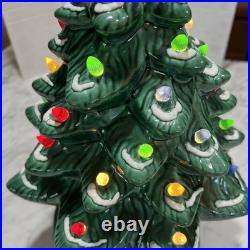Vintage Raymond Lamp Lighted Christmas Tree 16 Green Flock Original Box USA