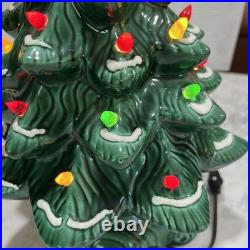 Vintage Raymond Lamp Lighted Christmas Tree 16 Green Flock Original Box USA