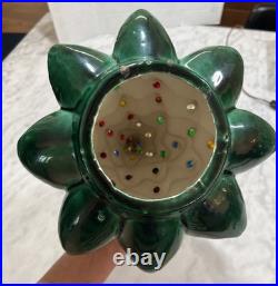 Vintage Raymond Lamp Lighted Christmas Tree 16 Green Flock Original Box USA