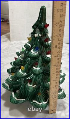 Vintage Raymond Lamp Lighted Christmas Tree 16 Green Flock Original Box USA