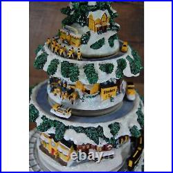 Vintage Steelers Christmas Tree Village Danbury MInt Motion Lighted WORKS
