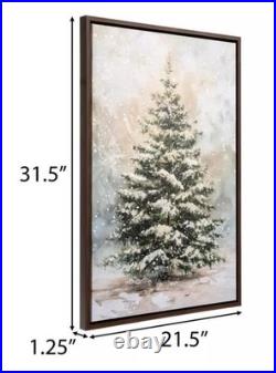 Viral Snowy Tree LED Lighted Canvas Wall Art. Cozy Christmas Home Décor. New