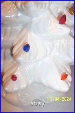 Vtg 1970's Ceramic Mold CHRISTMAS TREE 16.5 Iridescent Pearl White Lighted Vtg 1970's Ceramic Mold CHRISTMAS TREE 16.5 Iridescent Pearl White Lighted