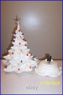 Vtg 1970's Ceramic Mold CHRISTMAS TREE 16.5 Iridescent Pearl White Lighted Vtg 1970's Ceramic Mold CHRISTMAS TREE 16.5 Iridescent Pearl White Lighted