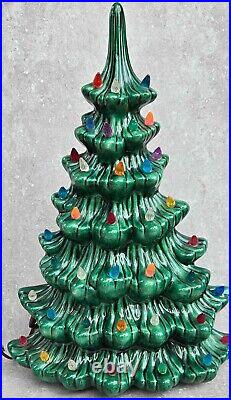 Vtg Atlantic Mid Century Lighted HANGING Ceramic 18 Christmas Tree FREE US SHIP Vtg Atlantic Mid Century Lighted HANGING Ceramic 18 Christmas Tree FREE US SHIP