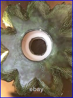Vtg Ceramic Christmas Tree 22 Flocked Multi Colored Lights Base