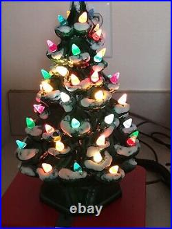 Vtg Ceramic Small Light Up Christmas Tree PACKED Light Lamp Decoration 12