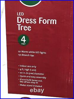 Winter Wonder Lane 4' Red Pre-Lit LED Dress Form Tree Christmas Tree