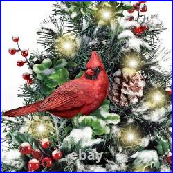 Winter's Beautiful Blessings LED-Lighted Christmas Tabletop Tree with Cardinals