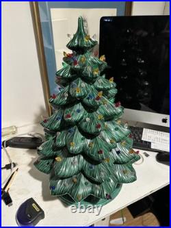 XL Vintage Ceramic Lighted Christmas Tree MINT 21 Tall Working