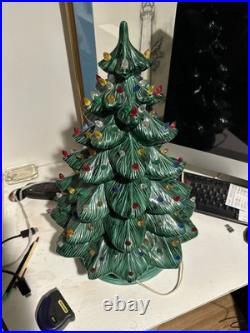 XL Vintage Ceramic Lighted Christmas Tree MINT 21 Tall Working