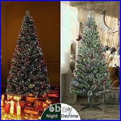 YEMODO 6.0ft Christmas Tree Prelit Optical Fiber Colorful Lights Artificial P