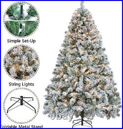 Yaheetech 6Ft Pre-Lit Artificial Christmas Tree with Incandescent White Lights