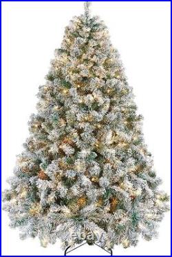 Yaheetech 6Ft Pre-Lit Artificial Christmas Tree with Incandescent White Lights