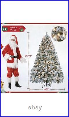 Yaheetech 6ft Snow Flocked Pre-lit Christmas Tree with 250 Warm White Lights