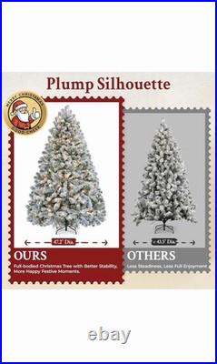 Yaheetech 6ft Snow Flocked Pre-lit Christmas Tree with 250 Warm White Lights