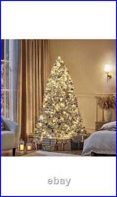 Yaheetech 6ft Snow Flocked Pre-lit Christmas Tree with 250 Warm White Lights
