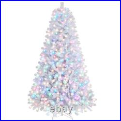 Yaheetech Pre-Lit Spruce Artificial Christmas Tree with LED Lights and Metal