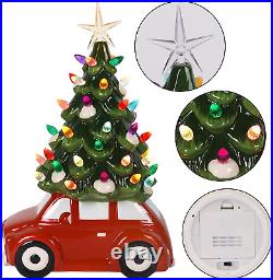 Yofit Ceramic Christmas Tree, Tabletop Christmas Tree with Multi-Color Lights, 1